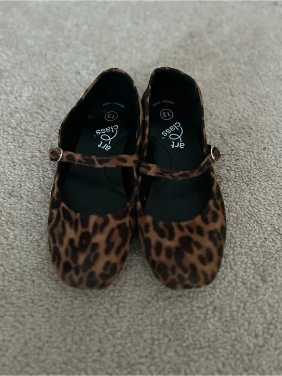art class Leopard Print Mary Janes in Brown and Black