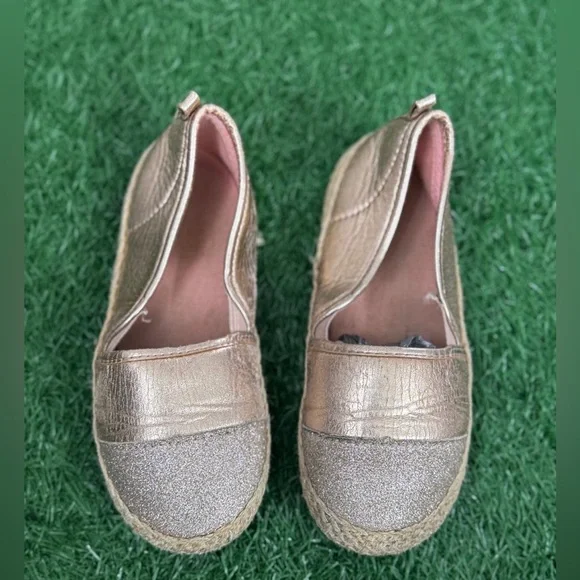 Gold Slip-On‎ Espadrille Shoes Size 1