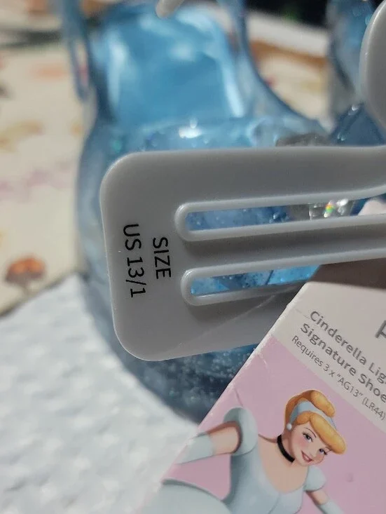 Disney Cinderella Blue Glitter Jelly Slingback LIGHT UP Sandals Size 13/1