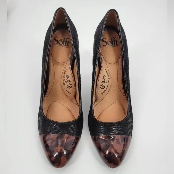 Sofft Leather Animal Print Heels 8.5