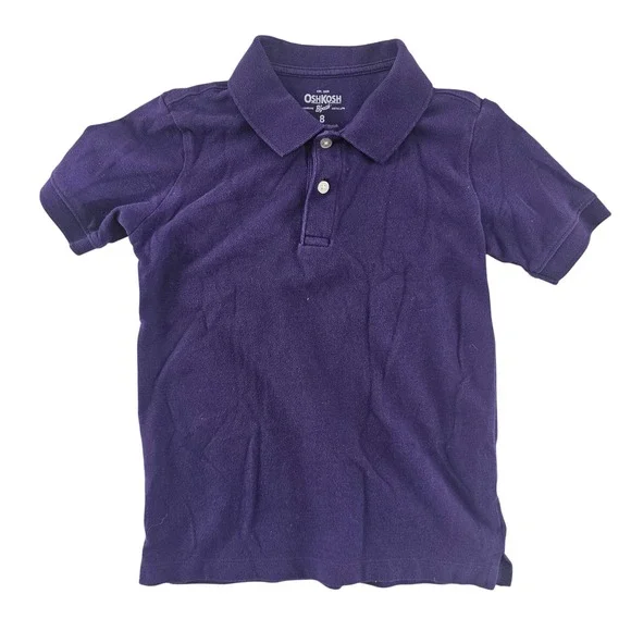 OshKosh B'gosh Boys Purple‎ Short Sleeve Pique Polo Shirt Size 8 School Uniform
