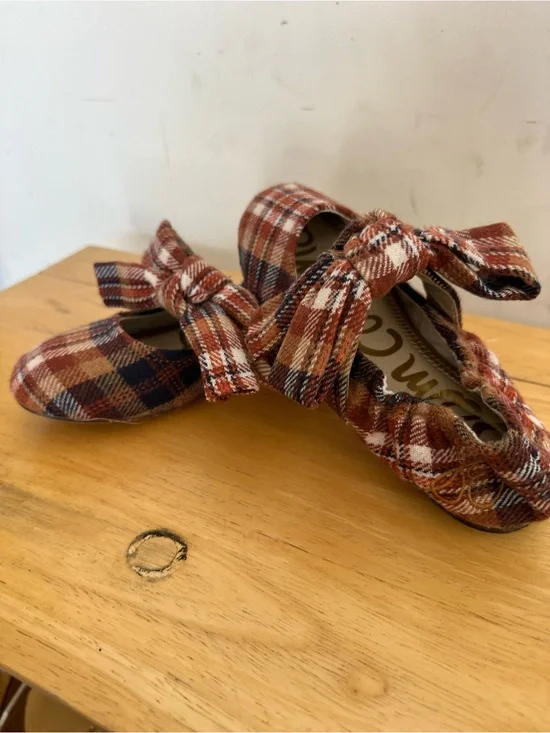 Sam Edelman kids felicity ballet flats in a rust plaid