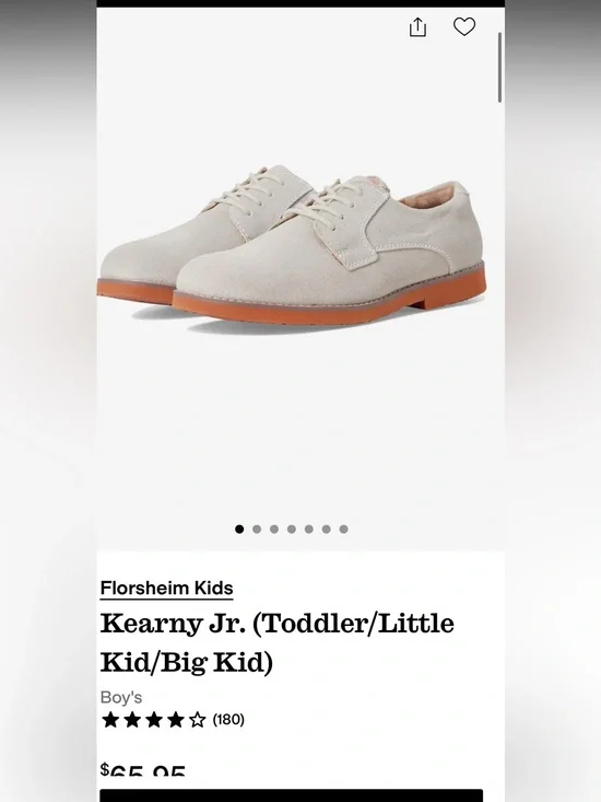 Florsheim Kids white/grey leather suede Lace-Up Dress Shoes