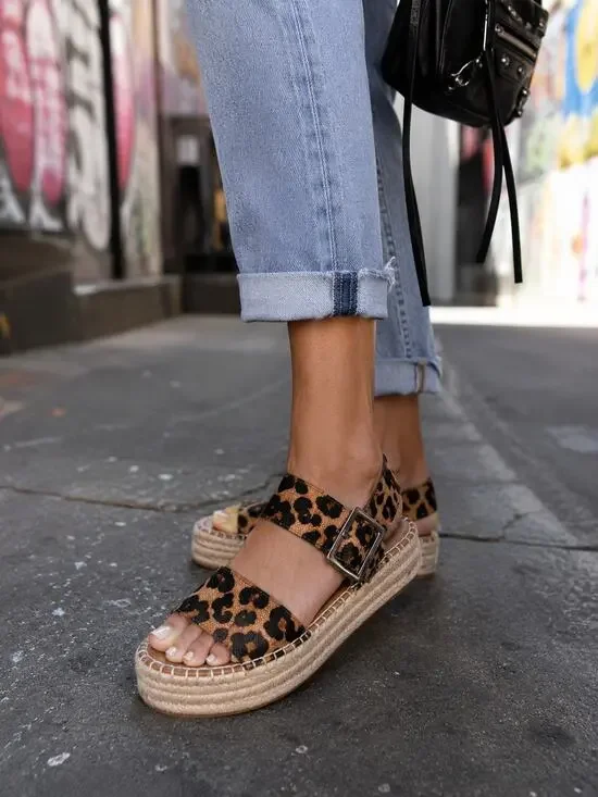 Franco Sarto Leopard Print Espadrille Platform Sandals