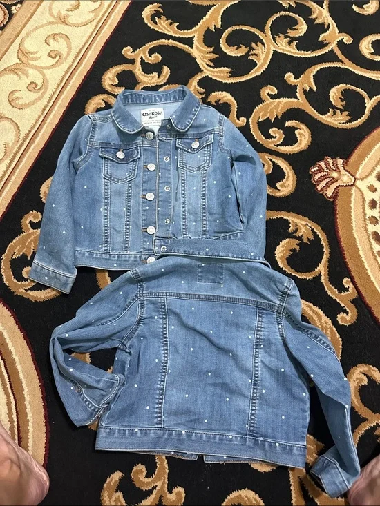 4T OshKosh B'gosh Blue Denim Jacket for Kids with Embellished Dots
