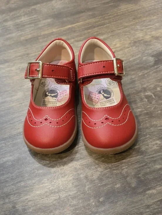 Livie & Luca Size 8 Toddler Red Mary Jane Shoes Fall School Christmas