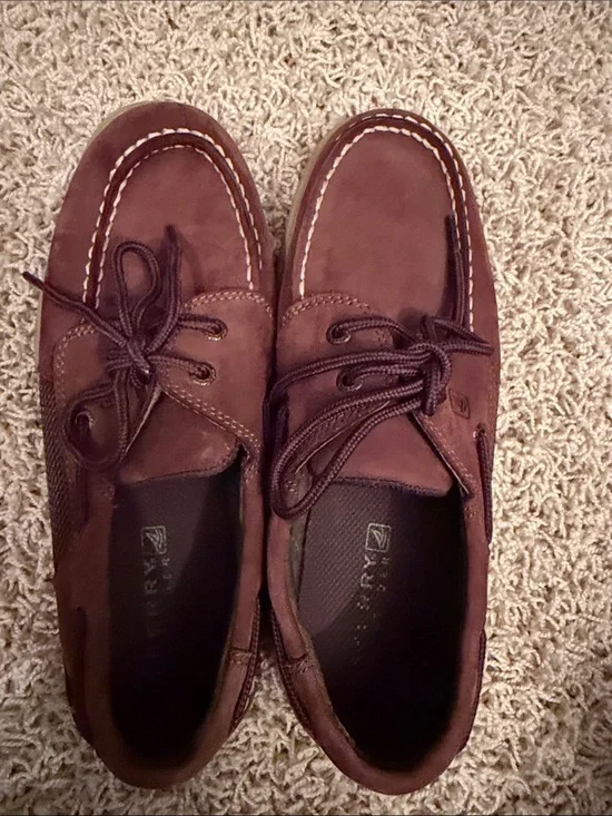 Sperry Kids Dark Brown Leather Boat Shoes