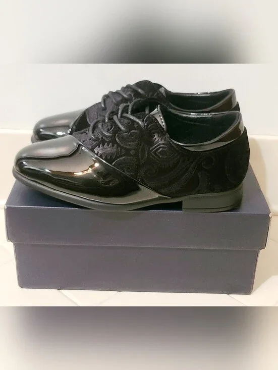 Bruno Marc Formal Patent Velvet Tuxedo Oxford PS Size 12C