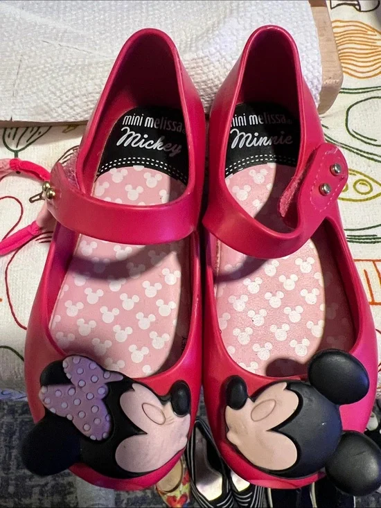 Mini Melissa Pink Minnie & Mickey Mary Jane Shoes