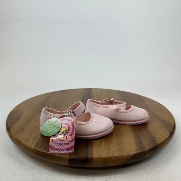 New Little Kids Cienta Pink Canvas Comfort Casual Mary Jane Shoes Size 7.5 C NWT