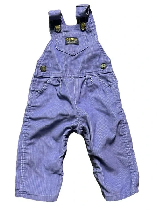 Vintage Toddler Girl Oshkosh Light Purple Vestbak Overalls Size 18 Months