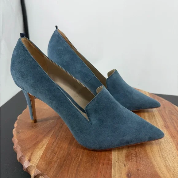 Boden Millie Courts Blue Green Heels Suede‎ Leather Slip on EU 40 Women’s Size 9