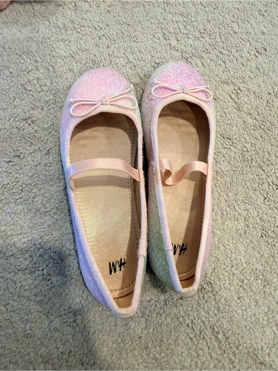 Sparkly Pastel Pink Girls' Ballet Flats