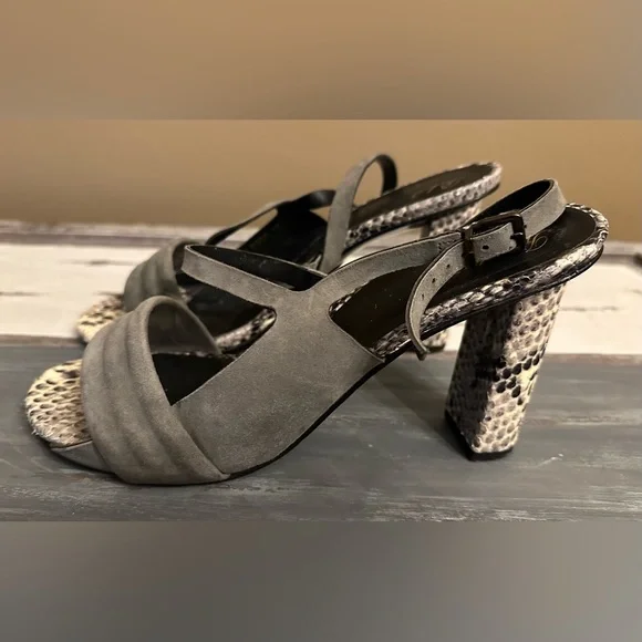 Robert Clergerie Women’s Python-effect block heel -‎ Size 40EU