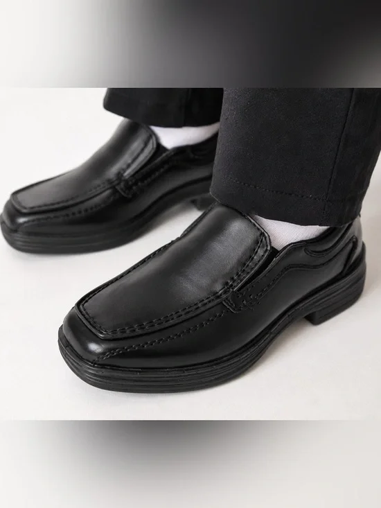 Deer Stags Wise Boys Black Dress Loafers Size 7 Toddler Slip On Formal Shoes