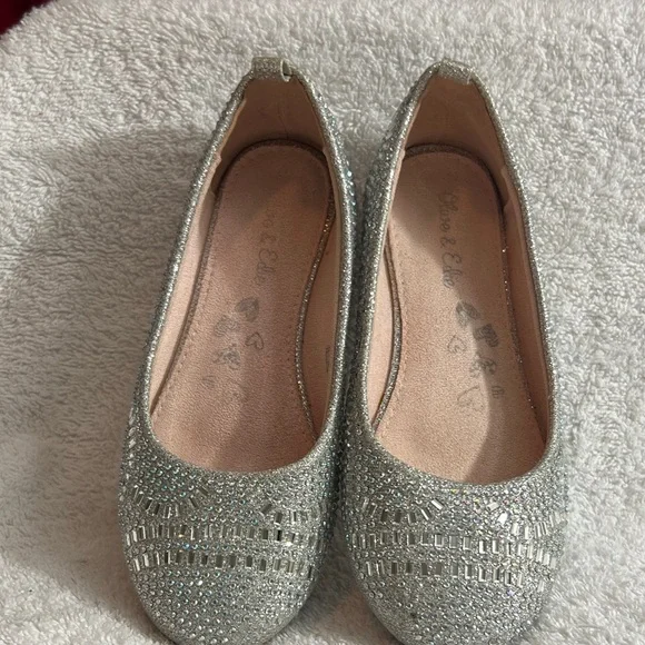 Girls Silver Glitter Dress Flats - Olive & Eden