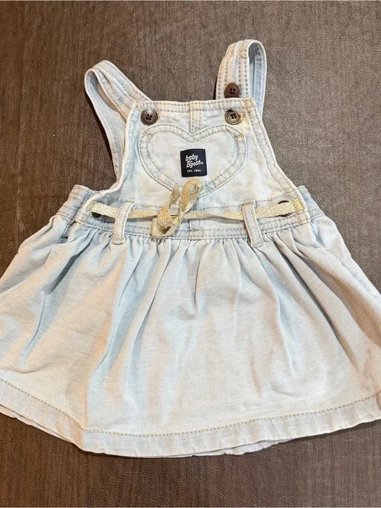 baby B'Gosh Light Blue Denim Skort with Silver Accent Belt Sz 3M