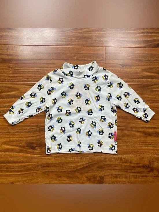 NWT New Vintage Osh Kosh B'Gosh White Penguin Long Sleeve Shirt Size 12M Casual
