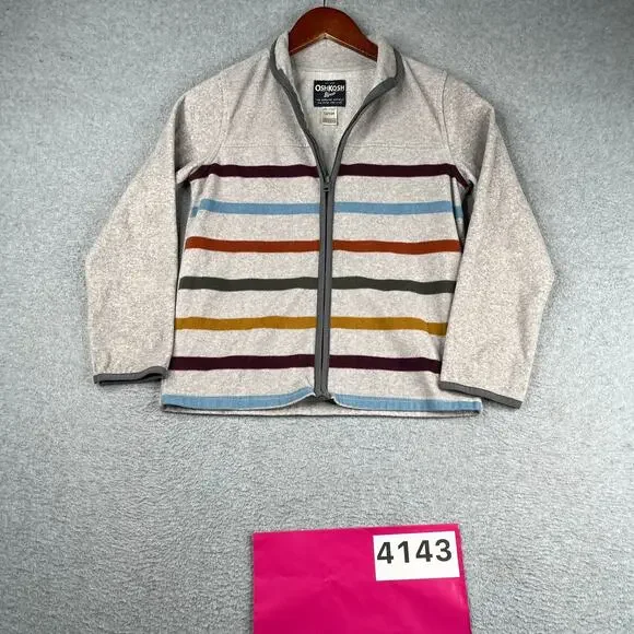 Osh Kosh B'Gosh Full Zip Colorful Striped Sweatshirt Youth Size 12