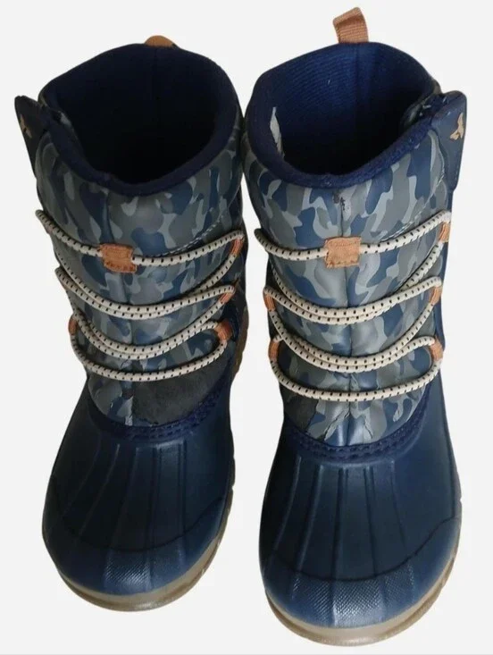 Osh Kosh B'gosh Boys Size 10 Duck Boots Blue Thermal Lined