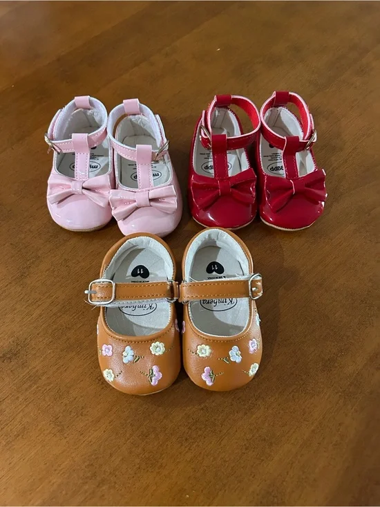 Kids Mary Jane Shoe - Pink, Red, Tan - Classic Bow & Floral Styles