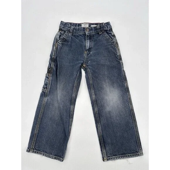 Vintage Oshkosh kids jeans‎ denim carpenter painter cut wide leg size 6  youth