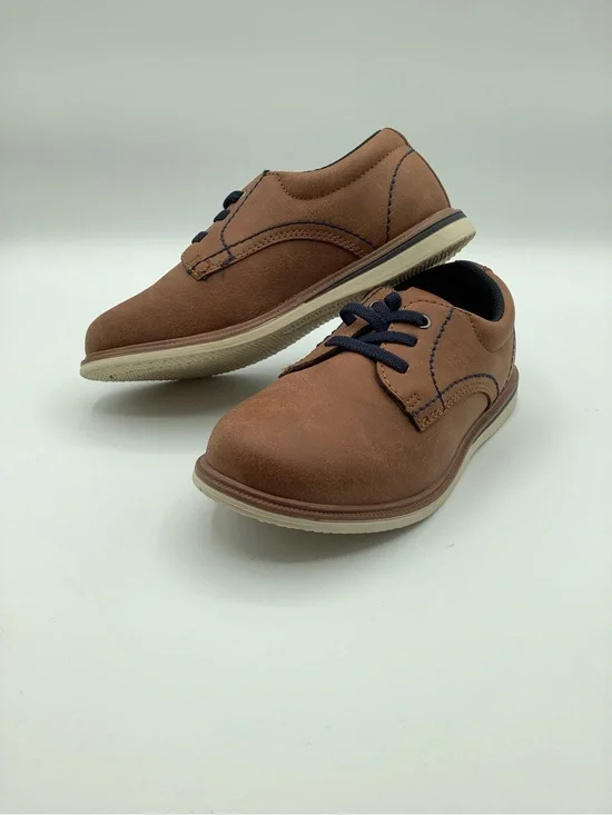Youth Tan Dress Shoes with Navy Laces