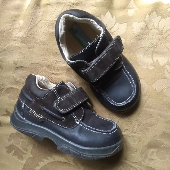 Carter's boy's brown leather dress shoes