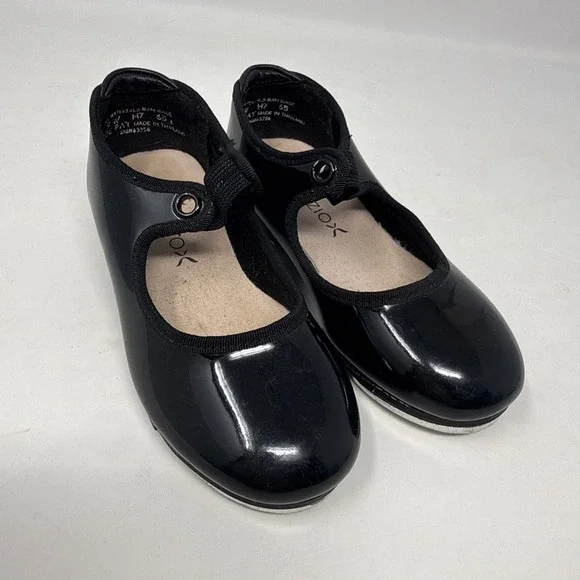 Capezio Tap Dance Shoes Black Size 9 W Youth Child Tele Tone Tap No Ties