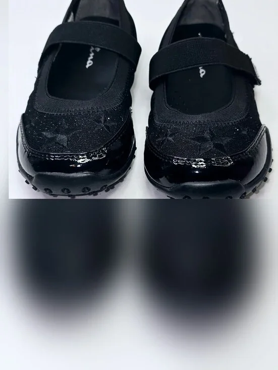 Nina Kids Anastasia Mary Jane Flats Black Sparkle Size 10.5