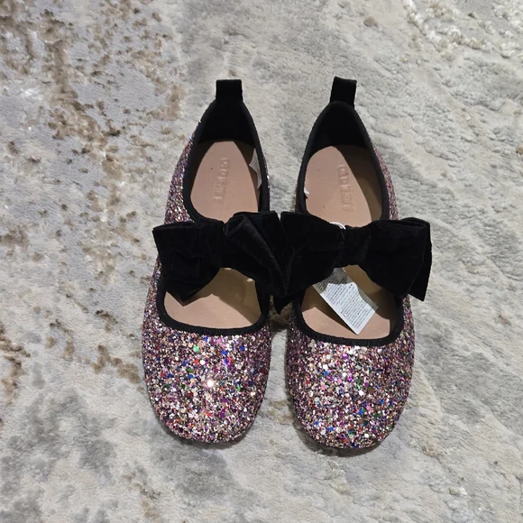 Old Navy Glittery Kids Dress Shoes with Black Bow