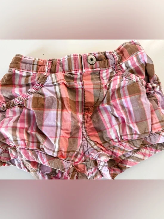 Vintage Oshkosh pink and brown plaid shorts