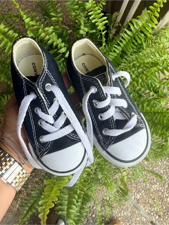 Converse Black and White Kids Low Top Sneakers