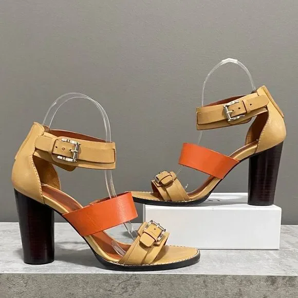 Rebecca Minkoff Double Strap Block Heel Open Toe Sandals/Heels Size 7