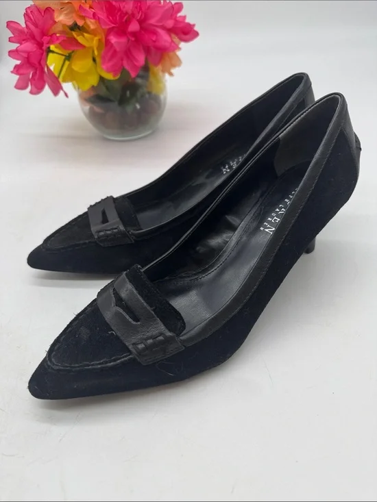 Ralph Lauren Black Pointed-Toe Low Heel Pumps 7.5 BHE10105A