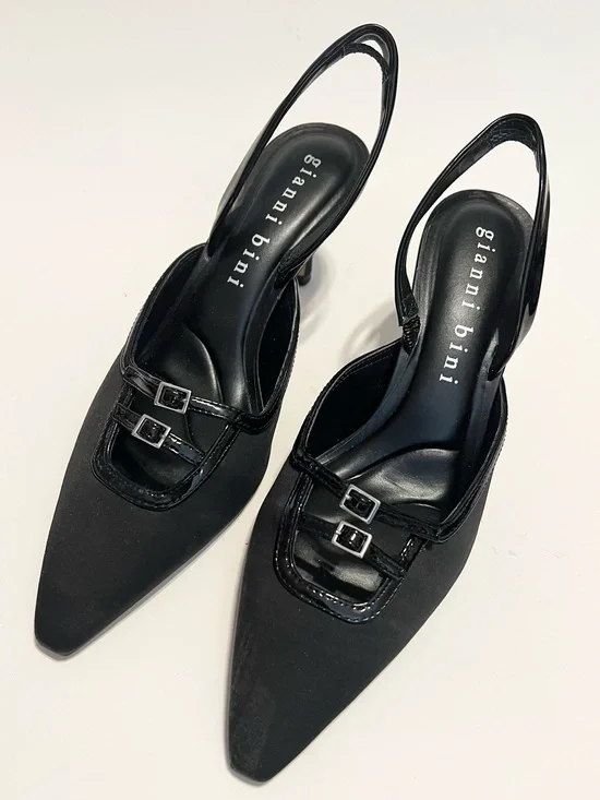 WHOOPS! NWOB $90 Gianni Bini Black Pointed-Toe Slingback Pumps