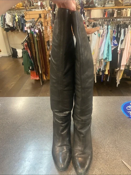 Born Black Over-the-Knee Leather Boots