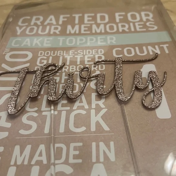 NANASUKO 'Thirty' Double-Sided Glitter Birthday 🎂 Cake Topper