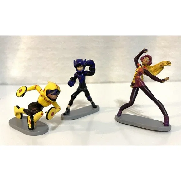 Disney Big Hero PVC Figures Cake Topper Set Lot Of 3