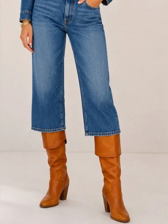 Free People Tan leather vintage over the knee boots size 37