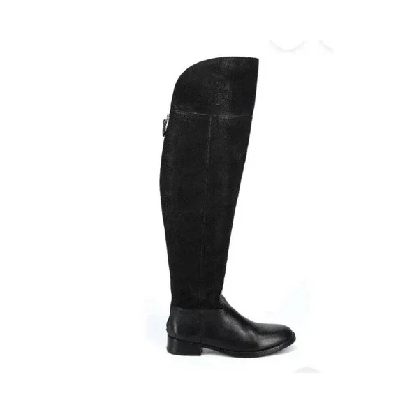 Tory Burch Simone over the knee‎ boot black leather equestrian preppy Sz-8 575$