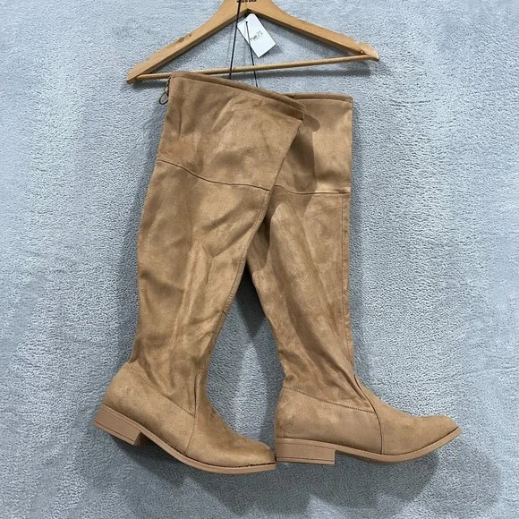 Rue21 Over The Knee Boots Womens Size 10 Faux Suede Drawstring Tie Western