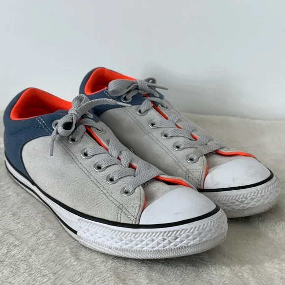 Converse All Star Low Top Blue Orange & White Sneakers Size 5 Junior