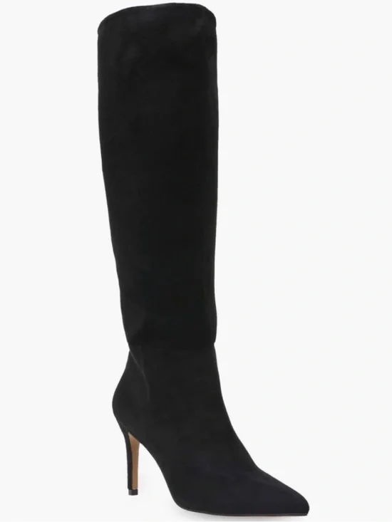 STEVEN • Black Suede Knee High Boot • Size 7.5