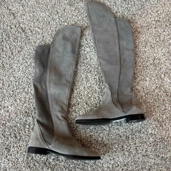 Joe Sanchez Women's Suede Over-The-Knee Boots in Gray Size 39 (8.5)