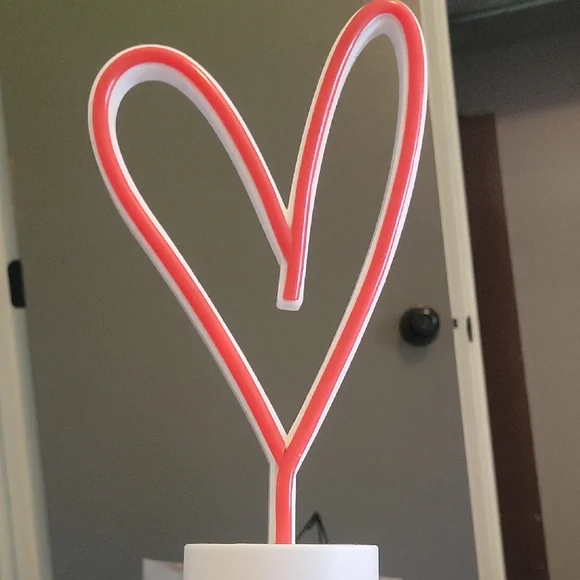 Heart-Shaped Neon Light - Red and White