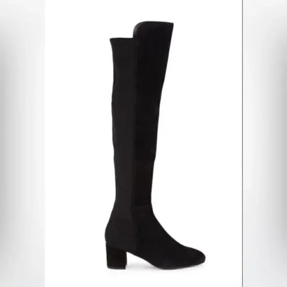 Stuart Weitzman Reddy 5050 Suede Over-The-Knee Boots, Black size 6.5 women EUC