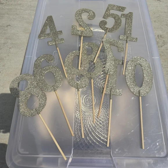 Glitter Gold Number Cake Toppers