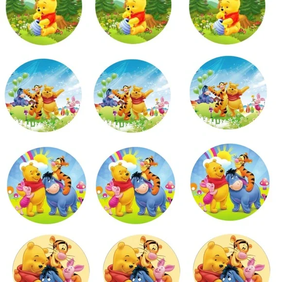 Winnie the Pooh Themed Cupcake Toppers