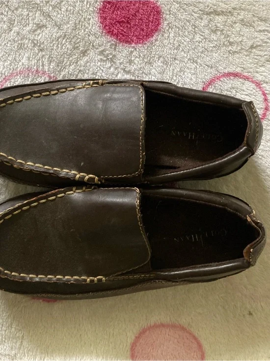 Cole Haan Dark Brown Kids Moccasin Slip-Ons